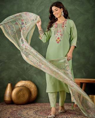 Pastel premium designer festive wear readymade suit 1