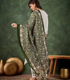White premium designer festive wear readymade suit