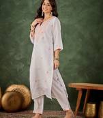 Peach premium designer festive wear readymade suit