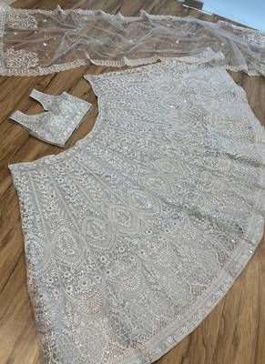 Grey Net Lehenga Choli 2