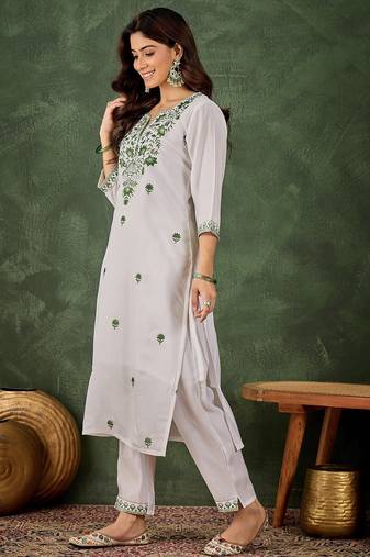 Pastel premium designer festive wear readymade suit