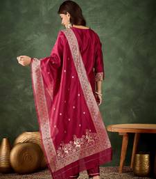 Raspberry premium designer festive wear readymade suit