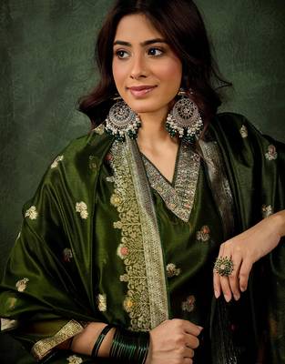 Mehendi premium designer festive wear readymade suit 3