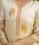 Cream premium designer festive wear readymade suit