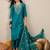 Sea-green premium designer festive wear readymade suit