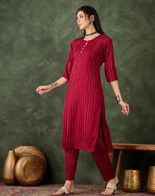 Maroon premium designer festive wear readymade suit 3