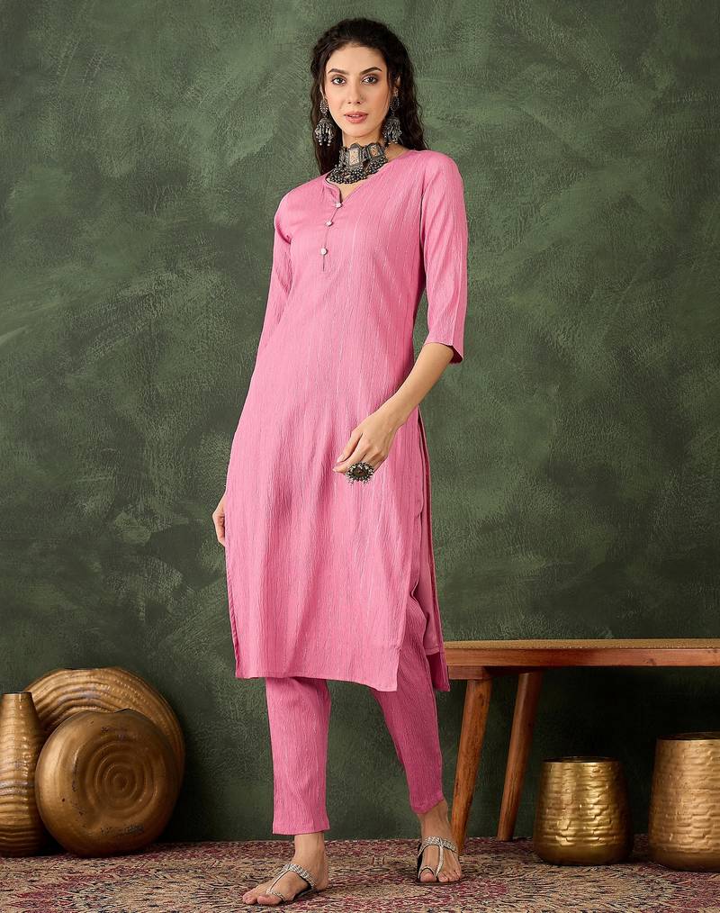 Pink premium designer festive wear readymade suit