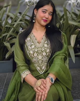 Mehendi premium designer festive wear readymade suit 3