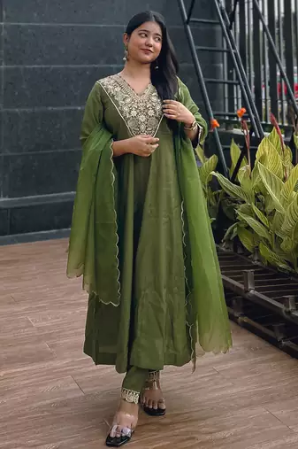 Mehendi premium designer festive wear readymade suit