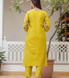 Yellow premium designer festive wear readymade suit
