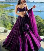 Purple Net lehenga Choli