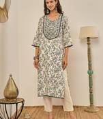 Cream premium designer festive wear readymade suit