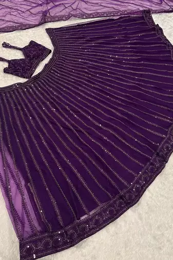 Purple Net lehenga Choli