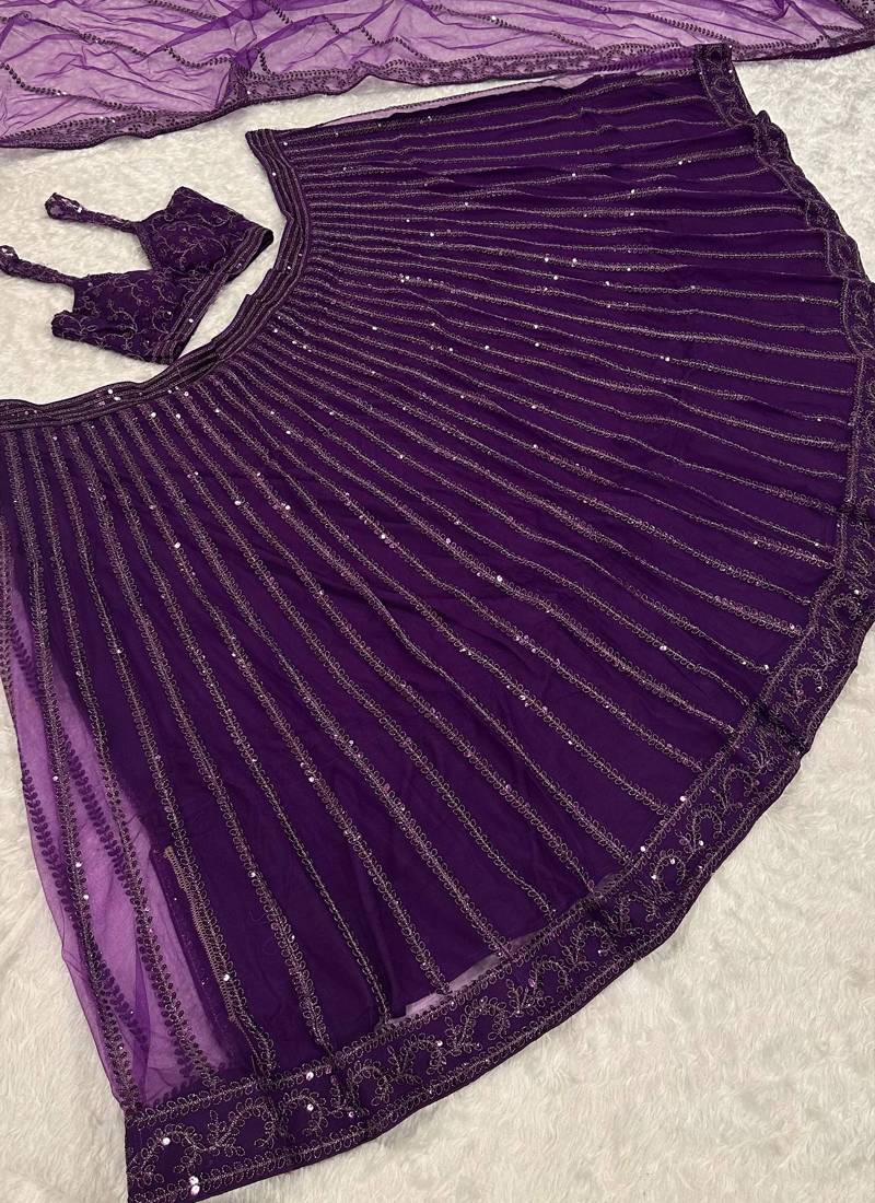 Purple Net lehenga Choli