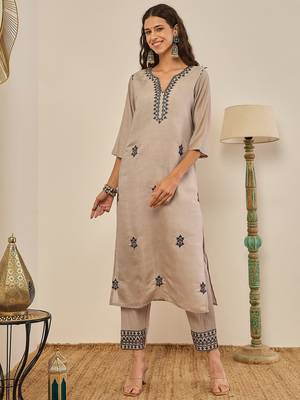Teal premium designer festive wear readymade suit 1
