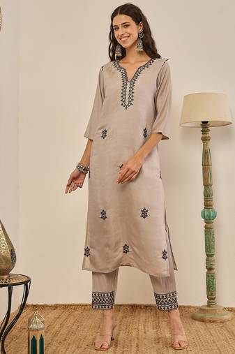 Teal premium designer festive wear readymade suit