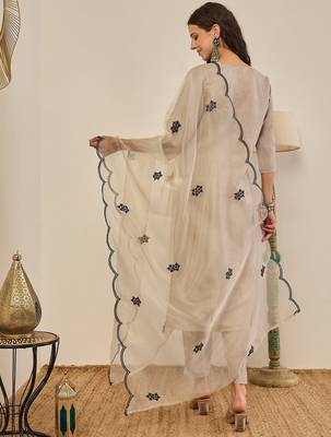 Teal premium designer festive wear readymade suit 2