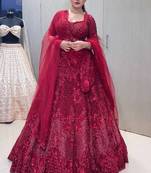 Red Net lehenga Choli