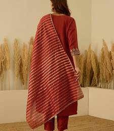 Peach premium designer festive wear readymade suit