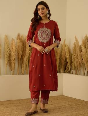Peach premium designer festive wear readymade suit 4