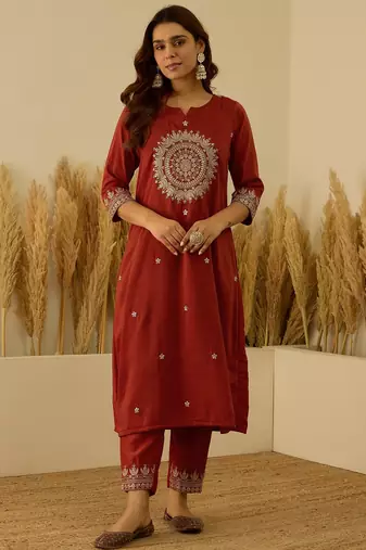 Peach premium designer festive wear readymade suit