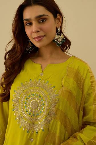 Lemon premium designer festive wear readymade suit