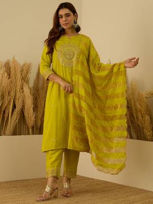 Lemon premium designer festive wear readymade suit 2