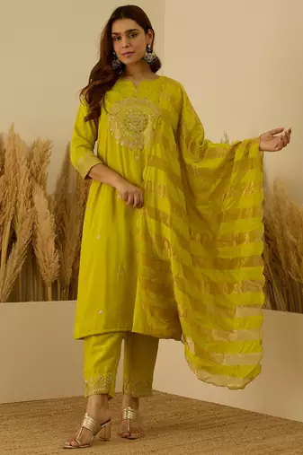 Lemon premium designer festive wear readymade suit