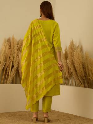 Lemon premium designer festive wear readymade suit 4