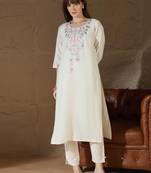 White premium designer festive wear readymade suit