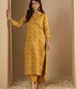 Yellow premium designer festive wear readymade suit