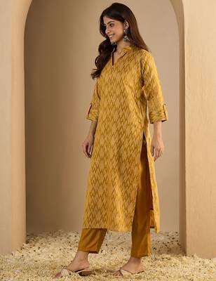 Yellow premium designer festive wear readymade suit 2