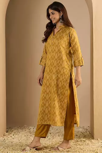 Yellow premium designer festive wear readymade suit
