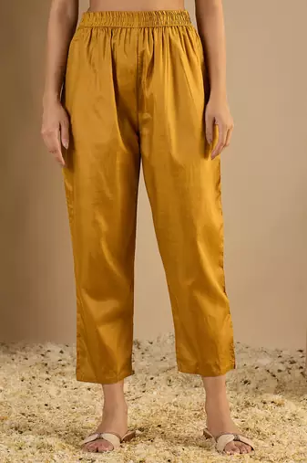 Yellow premium designer festive wear readymade suit