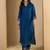 Blue premium designer festive wear readymade suit