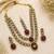 Double layer Maroon Kundan Bridal Necklace earring maangtikka Jewellery Set for wedding festival