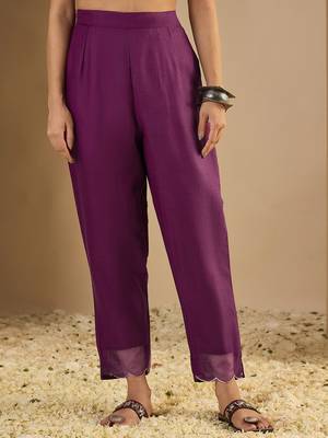 Purple premium designer festive wear readymade suit 1