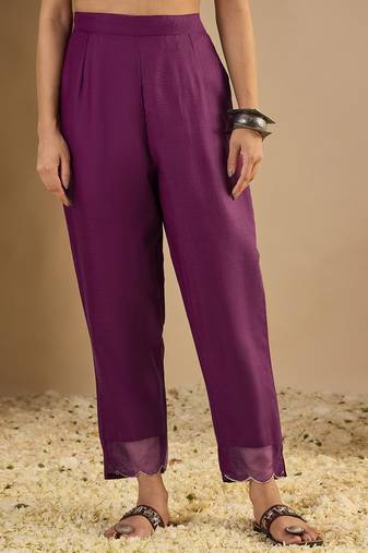 Purple premium designer festive wear readymade suit