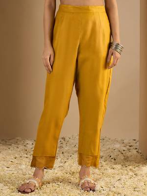 Yellow premium designer festive wear readymade suit 3