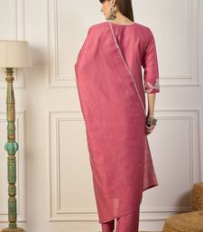Pink premium designer festive wear readymade suit