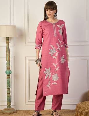 Pink premium designer festive wear readymade suit 4