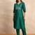 Dark-green premium designer festive wear readymade suit