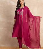 Purple premium designer festive wear readymade suit