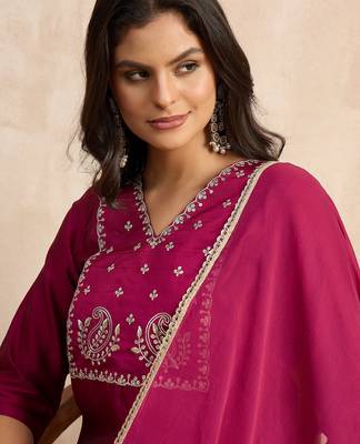 Purple premium designer festive wear readymade suit 2