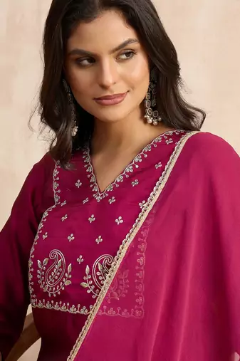 Purple premium designer festive wear readymade suit