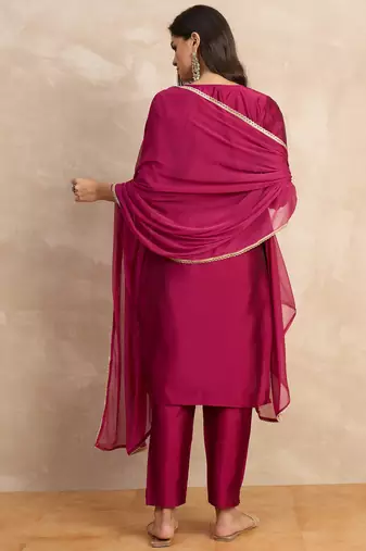 Purple premium designer festive wear readymade suit