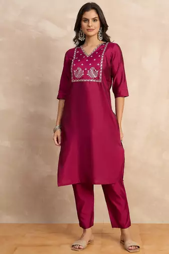 Purple premium designer festive wear readymade suit