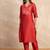Red premium designer festive wear readymade suit