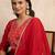 Red premium designer festive wear readymade suit
