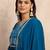 Teal premium designer festive wear readymade suit
